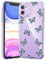 CASBST Compatible with iPhone 11 Phone Case, Clear Case with Cute Butterfly Pattern Design for Girls Women, Slim Soft TPU Shockproof Protective Aesthetic Phone Cover for iPhone 11 (Blue Butterfly)