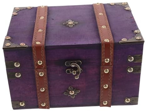 COLLBATH Vintage Holz Schmucktruhe mit Haspenschloss Deko Schatulle für Vielseitige Aufbewahrung Retro Aufbewahrungsbox für Schmuck Erinnerungsstücke Eleganter