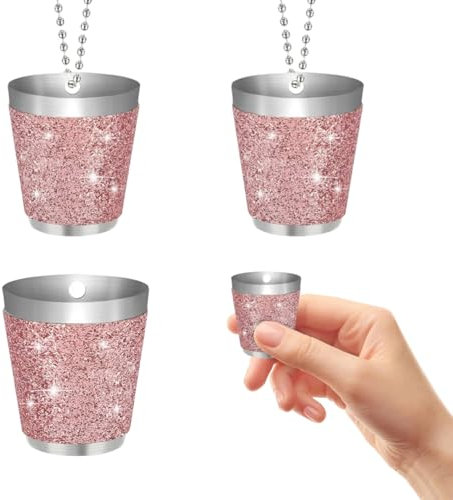 Cohentbliss 4 Pièces Verre Vin Reutilisable Gobelet Inox Gobelet Biere Portatifs Verre Liqueur Shot pour Fêtes en Plein Air, Pique-niques, Plage & Piscine (30ML)