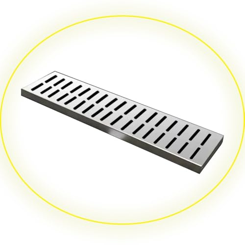 QSPNVFB Grille De Caniveau D'égout Exterieur, Couverture De Drain De Sol En Acier Inoxydable, Caniveau Douche Grille De Vidange Pour Cuisines Piscine(100x15CM(39x5.9))