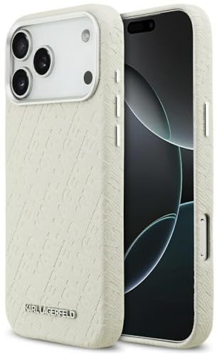 CG MOBILE Karl Lagerfeld FW Stamped Karl kompatibel mit MagSafe Hülle für iPhone 17 Pro Max (Beige)