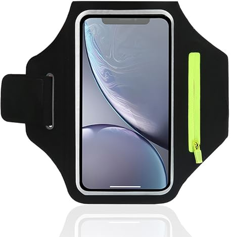 Running Armband Phone Holder, 6.8 Inch Phone Arm Bag with Zipper Pocket, Adjustable 23-40cm Sports Armband for iPhone Samsung, Breathable Reflective Running Accessories