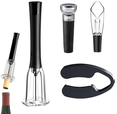 Ensemble d'ouvre-bouteille de vin réutilisable avec coupe-bouteille en aluminium, verseur d'aérateur, bouchon de vide, saces d