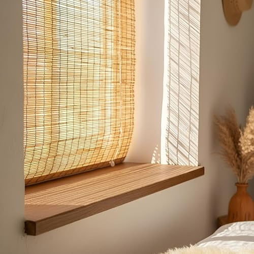 DE-COmmerce Schilf Jalousie 60x250 cm, natürlicher Sichtschutz & Sonnenschutz, wetterfester Schilf Vorhang Rollo für Innen & Außen