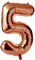 Riesenzahl 5 Luftballon - 86 cm - Roségold