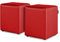 Happers Set aus 2 Sitzwürfeln aus Kunstleder Rot. Sitzhocker und Fußstütze für das Wohnzimmer oder Schlafzimmer
