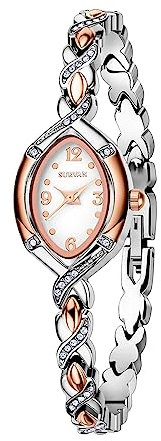 SURVAN WatchDesigner Damenuhr Armband Zifferblatt Damenmode Kleid Quarz Armbanduhr Ellipse Mini Damenuhr Wasserdicht muttertagsgeschenke für Mama