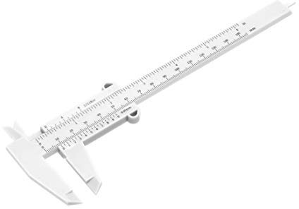 sourcing map Pied à coulisse 150 mm 15,2 cm en plastique pour mesures de précision extérieures et intérieures Blanc