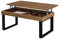 HOGAR24 ES Odin- Mesa Centro Elevable Madera Maciza, Acabado Encerado, Patas Color Negro. Medidas: 100x50x47 cm