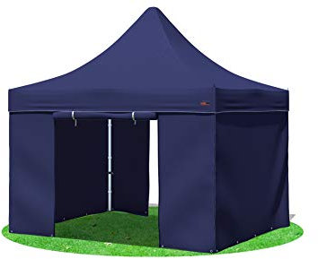 Stabilezelte Faltpavillon 3x3 Meter Prof. Plus+ ohne Fensterseiten blau