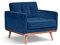 Scandicsofa Sessel Klematisar | B/H/T 86x85x91 cm | Relax-Sessel mit Samtveloursbezug | Deluxe Petrol | Rahmen aus Buchenholz