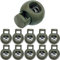 Kordel Stopper, 1-Loch, 10 Stück, Dunkelgrün, für bis Ø 5 mm Kordeln, Band Klemme Jacke, Bekleidung, Rucksack, Gummikordel Stopper, Schnellverschluss Schnürsenkel, Schnur Rutsche, Tanka Kordelstopper