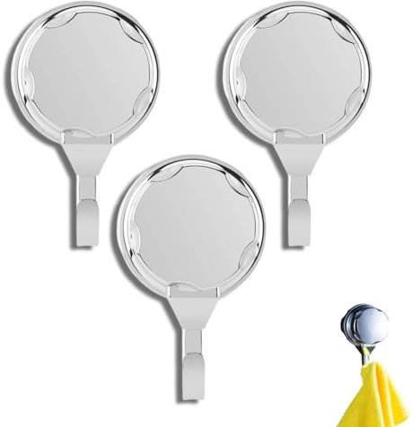 HERCHR Ganci da parete 3 pezzi per appendere, ganci a ventosa Appendini da parete in ABS per cucina in bagno