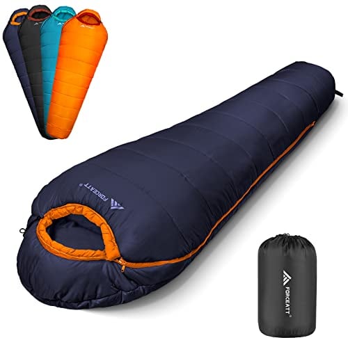 Forceatt Schlafsack, 3 bis 4 Jahreszeiten Deckenschlafsack Schlafsack für Camping, Reisen und Outdoor-Aktivitäten, Erwachsene und Jugendliche in 0 ℃ bis 20 ℃, Wasserdichter-Leicht-Warm-Atmungsaktiv.