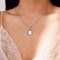 Yienate Silver Dainty Lock Necklace Padlock Pendant Fashion Charm Minimalist Necklace Jewelry for Women and Girls