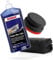 detailmate SONAX Hand Polier Set - SONAX Polish+Wax Color blau 500ml + Handpolierschwamm Puck im Verbundaufbau hart Ø90/50mm Edgeless Superflausch Mikrofaser Poliertuch 550GSM