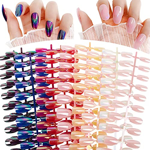 240pcs Faux Ongles courts Ballerine Cercueil Nail Conseil Artificiel Professionnel Couverture Intégrale en ABS Décoration DIY Accessoire de Manucure pour Salon Femmes Filles 10 Couleurs