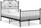 vidaXL Bettgestell Metallbett Schlafzimmer Bett Doppelbett Schlafzimmermöbel Bettrahmen Lattenrost Pulverbeschichtetes Metall Schwarz 120x200cm