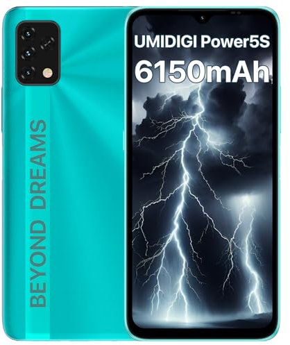 UMIDIGI Smartphone con 6150mAh, 4GB+256GB Espandibile, 6,53 HD+ Schermo, 16MP+8MP, 3 Slot, 4G Dual SIM Telefoni cellulari con 32GB ROM, Face Unlock, Global LTE Bands,Verde