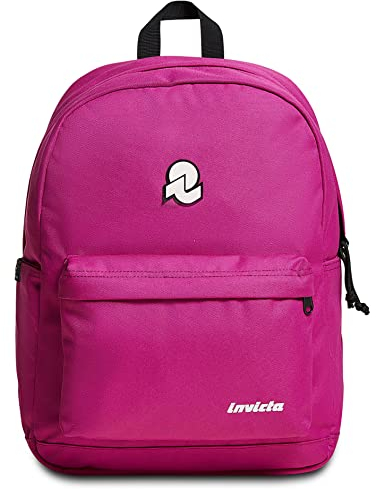 INVICTA CARLSON, Zaino Tasca Porta PC per Bambine e Ragazze, Tasca Porta Borraccia, Zaino Scuola, Viaggio & Tempo Libero, Rosa, 27 LT