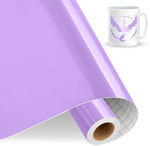 IModeur Vinylfolie Plotter Lila, 30.5cm x 457.5 cm Glänzend Lila Plotterfolie selbstklebend Vinyl, Lila Plotterfolie Vinyl für Cricut, Silhouette Cameo, die meisten Schneidemaschine