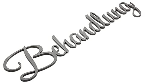 Behandlung Türschild Schriftzug Firma Name Wandschild Selbstklebend Grau