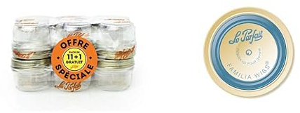 Le Parfait - Pack de 12 Terrines Familia Wiss - 200g & Boite de 12 capsules Familia Wiss - 82mm - Bleu