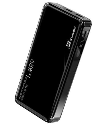 Konfulon Power Bank 65W Power Bank 20000mAh Powerful Slim Compact ( USBC PD Input 60W & Output 65W) Laptop External Battery Charger with LED Display Compatible with iPhone Laptop MacBook Pro