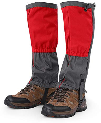 Dioche Gamaschen, 1 Paar rote wasserdichte Outdoor Sport Klettern Wandern Legging Gamaschen Schuh Stiefel Abdeckung für Erwachsene