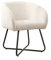 Mingone Sessel Kleine Loungesessel Cocktailsessel Modern Lammwolle Designer Polstersessel mit Schwarz Metallbeinen für Wohnzimmer Schlafzimmer Creme bis 120kg