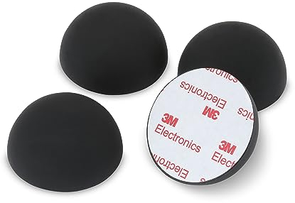 Dynavox ammortizzatori in elastomero di silicone ED50, 4 piedi assorbenti universali per altoparlanti, amplificatori e giradischi, ammortizzatori di risonanza con superficie adesiva 3M, nero
