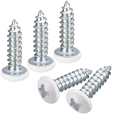 QUARKZMAN ST4x16mm Blanc Vis Autotaraudeuse, 25pcs Poêle Tête Phillips Bois Vis pour Travail Bois