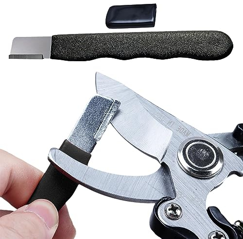 LATAFA Cuchillas para Herramientas jardín, Herramientas jardín portátil 0,47 Pulgadas, Piedra afiladora, Tijeras podar para Tijeras, taladros, hachas y cinceles, afilador