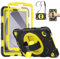SEYMCY for Samsung Galaxy Tab A9 Case 8.7 inch 2023, Full Body Shockproof Cover with Screen Protector, Rotating Stand & Hand Strap, Carrying Strap for Samsung A9 Tablet, Yellow