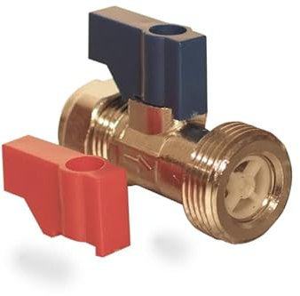 UKDD® 15mm x 3/4 Straight Washing Machine Tap c/w Check Valve, Dishwsher Applianses Valve