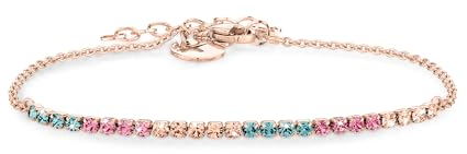 Tamaris Tennis-Armband für Damen aus Edelstahl mit Zirkoniasteinen, Frauen Armschmuck größenverstellbar und wasserfest