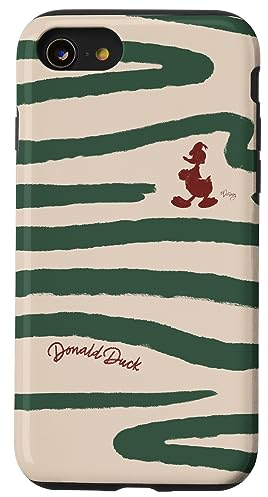 Hülle für iPhone SE (2020) / 7 / 8 Disney Donald Duck Retro Vintage Silhouette & Wellen Muster