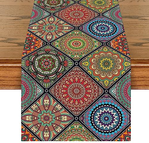 Artoid Mode Boho Vintage Geometrie Marokkanische Bunt Tischläufer, Küche Esstisch Hochzeit Bankett Dekoration Urlaub Party Dekor 40x180 cm