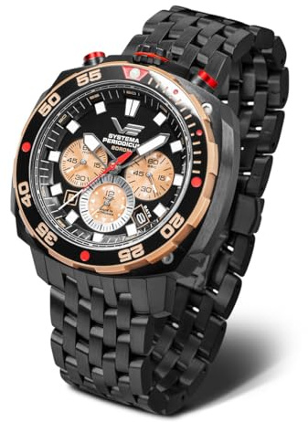 Vostok Europe Herrenuhr Systema Periodicum Oxygen Chronograph mit Metallarmband 650A722-B