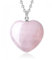 Quartz rose naturel, cœur pendentif, collier en cristal de quartz avec cristaux de guérison, pour femmes, cadeau de fête des mères, pierres précieuses, amour, collier en acier inoxydable, 50 cm,