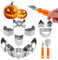 Yixinly Halloween Kürbis Schnitzset, 12 Stück Schnitzwerkzeug Kürbis Pumpkin Carving Set, Halloween Deko Kürbis Kürbis Schnitzset mit Vorlagen Schneide-Werkzeuge zum Aushöhlen von Kürbissen