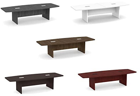 Moderne Executive-Bootsförmige Konferenzraum-Tischbein-Ösen, Rennstrecken-Form, Schreibtisch, mehr Leistung, Meeting, Sitzungssaal, Büro, hochwertige Möbel, Holz (Natur) (weiß), 3 m