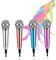 WHAMVOX 2pcs Mini Microphone for Cell Phones Lightweight k Singing Bar Mic for Karaoke Voice Recording Webcam Use Compatible with Jack Devices Random Style Silver
