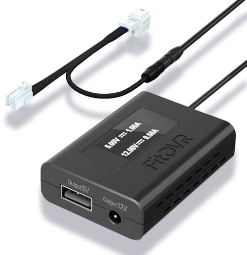 FitDVR Dashcam Power Adapter (3-Pin) Geeignet für Benz (GLS GLC EQE GLA A-Klasse CLE EQB,ect.), LED-Anzeige USB Power, Anschluss an Rückspiegel, 5V 12V Ausgang, D3-022