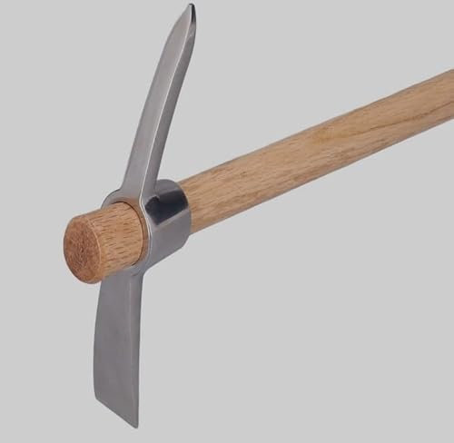 MAKTSAM 2 PCS 36cm/15 Inch Pick Axe Mattock, Pick Mattock Hoe with Wooden Handle, Garden Pick Axe for Gardening Planting