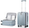 Hanke Cabin Luggage Front Opening Cabin Suitcase Carry on Hand Luggage 20 Inch Hard Shell Suitcase with Lock and 4 Dual Spinners Suitcases with Wheels,Gray