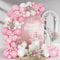 HILAVO Luftballon Girlande Rosa Weiß Ballons Girlande Rosa Ballon als Schleifen Deko Pastell Pink Macaron Rosa Weiß Helium Luftballons für Mädchen Verlobung Hochzeit Babyparty Geburtstag Party Deko