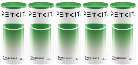 PETKIT Sac Poubelle de Toilette pour Chat avec Cordon, Sacs Poubelles Automatiques pour PURA MAX 2 et PUROBOT Max Pro,Chats/Chiens Litière pour Chats Résistant Aux Rayures,5 rouleaux * 18 (90pcs)