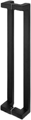 Poignées de porte de douche coulissantes en acier inoxydable noir mat 60 cm