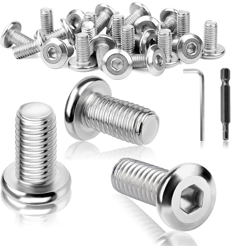 TXXATX Flachkopfschrauben M6x20mm Edelstahl M6 Schrauben 25 Stück | Linsenkopfschrauben Innensechskant, Vollgewinde, mit Schraubenschlüssel & Bit, für Montage, Wartung, Maschinenschrauben
